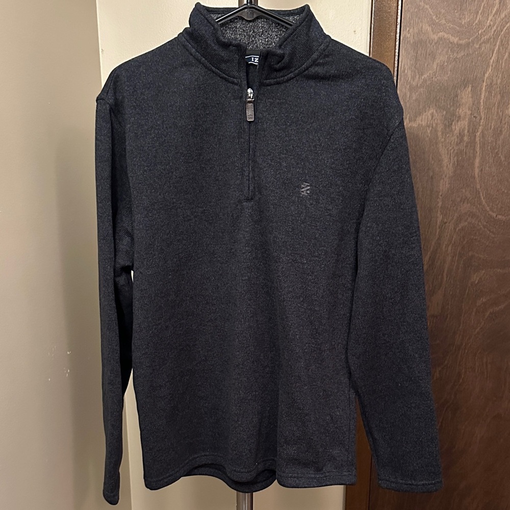 Izod Men's Charcoal Zip-Up Sweater